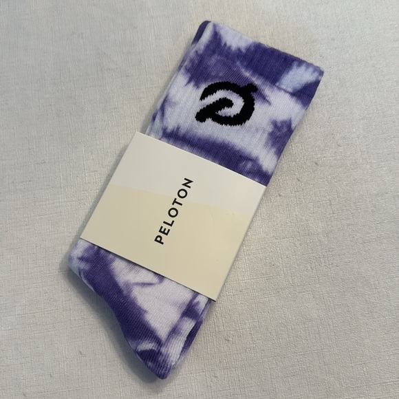 NWT Peloton Everyday Cotton Crew Sock 238 Purple Tie Dye - Picture 2 of 4